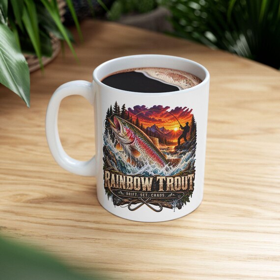 Rainbow Trout Drift Set Chaos Mug river trout fishing coffee cup additional view 3