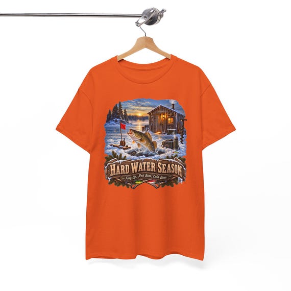 Hard Water Season Ice Fishing Tee walleye shanty additional view 10