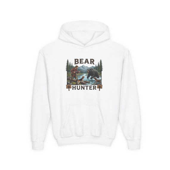 Youth Bear Hunter Hoodie, Kids Hunting Sweatshirt additional view 7