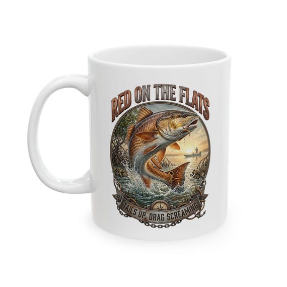 Redfish Red On The Flats Mug inshore saltwater angler coffee cup additional view 5