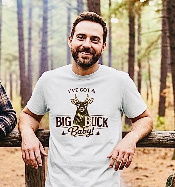 Funny Big Buck Baby Deer Hunting T-Shirt, Whitetail Graphic Tee additional view 2
