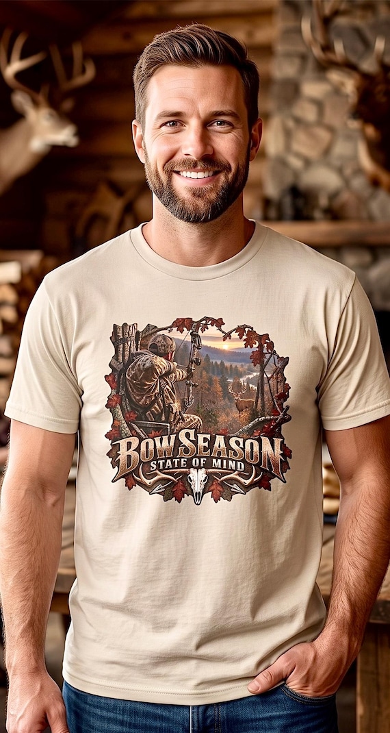 Bow Season State of Mind Tee whitetail deer bow hunter additional view 4
