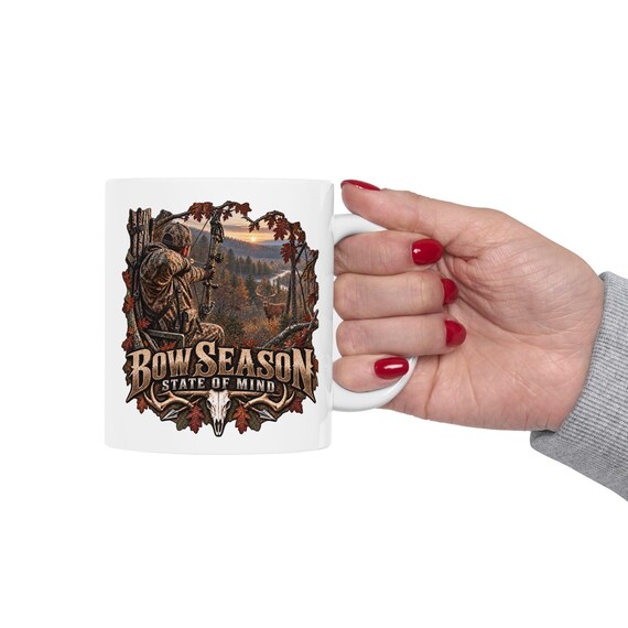 Bow Season State Of Mind Whitetail Buck Mug bow hunter additional view 10