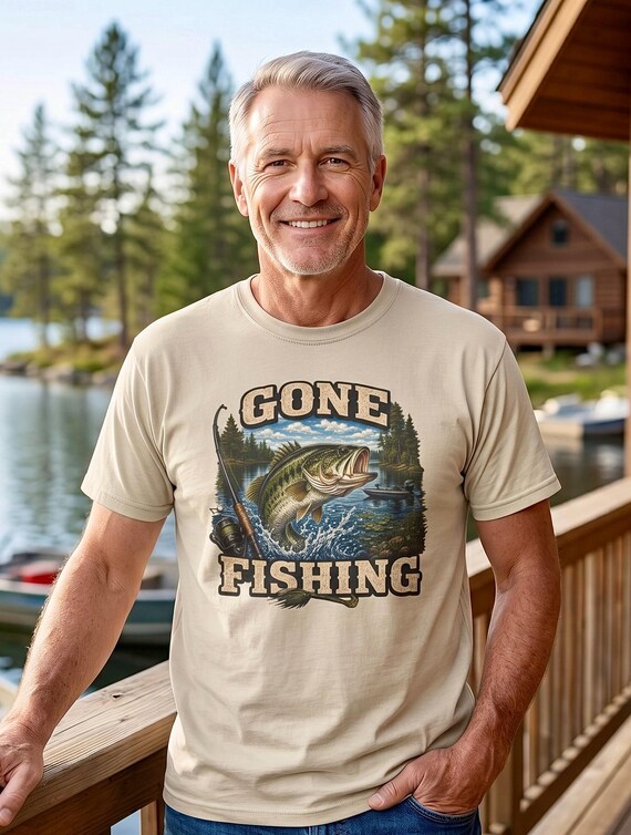 Largemouth Bass Gone Fishing Graphic TShirt additional view 6