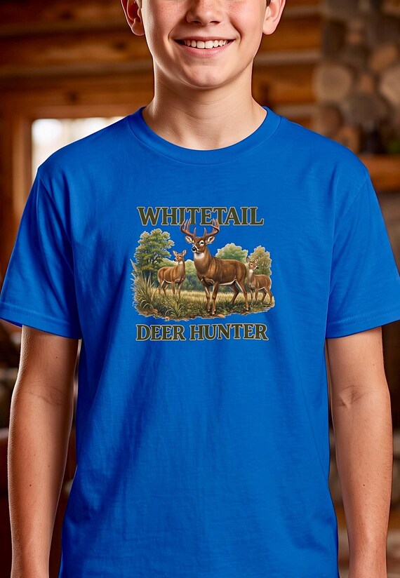 Whitetail Deer Hunter Kids Shirt additional view 7
