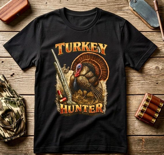 Vintage Wild Turkey Hunter Graphic T-Shirt additional view 2