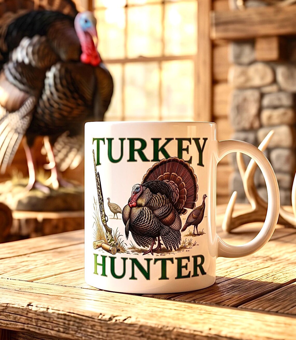 Turkey Hunter Mug, Wild Turkey Hunting Coffee Cup product photo