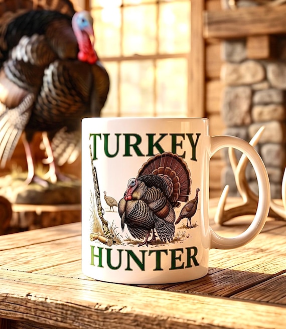 Turkey Hunter Mug, Wild Turkey Hunting Coffee Cup product photo