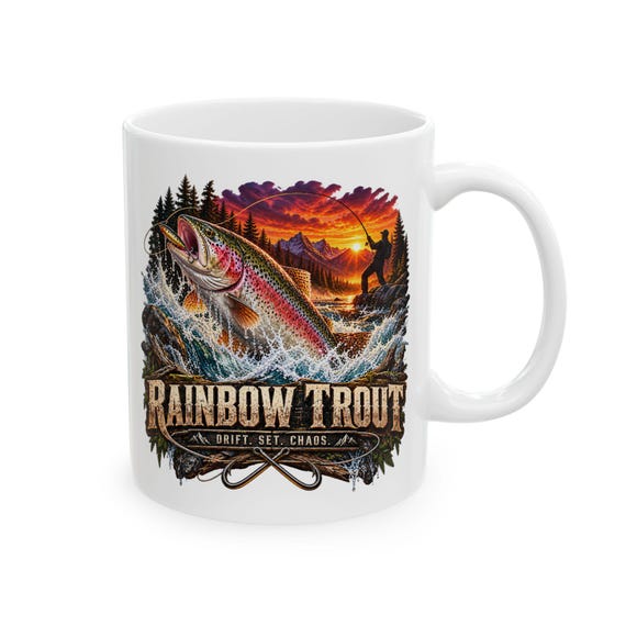 Rainbow Trout Drift Set Chaos Mug river trout fishing coffee cup additional view 6