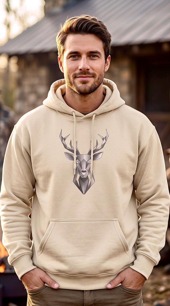 Geometric Whitetail Buck Hoodie additional view 6