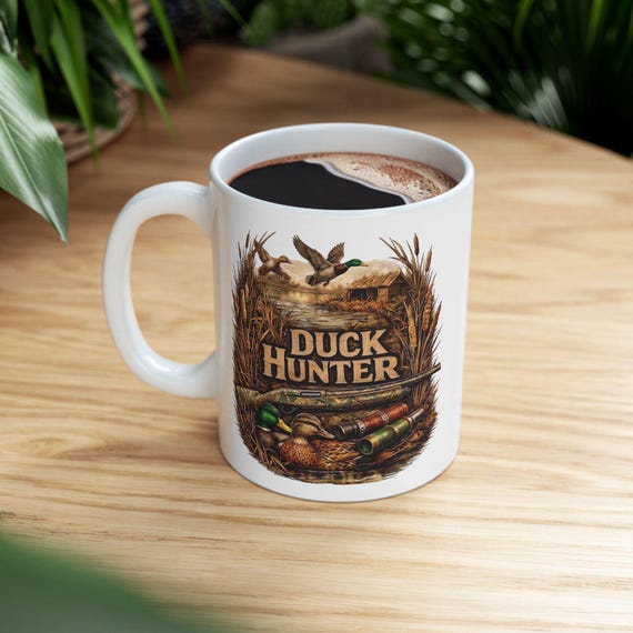 Mallard Duck Hunter Mug, Waterfowl Hunting Coffee Cup additional view 5