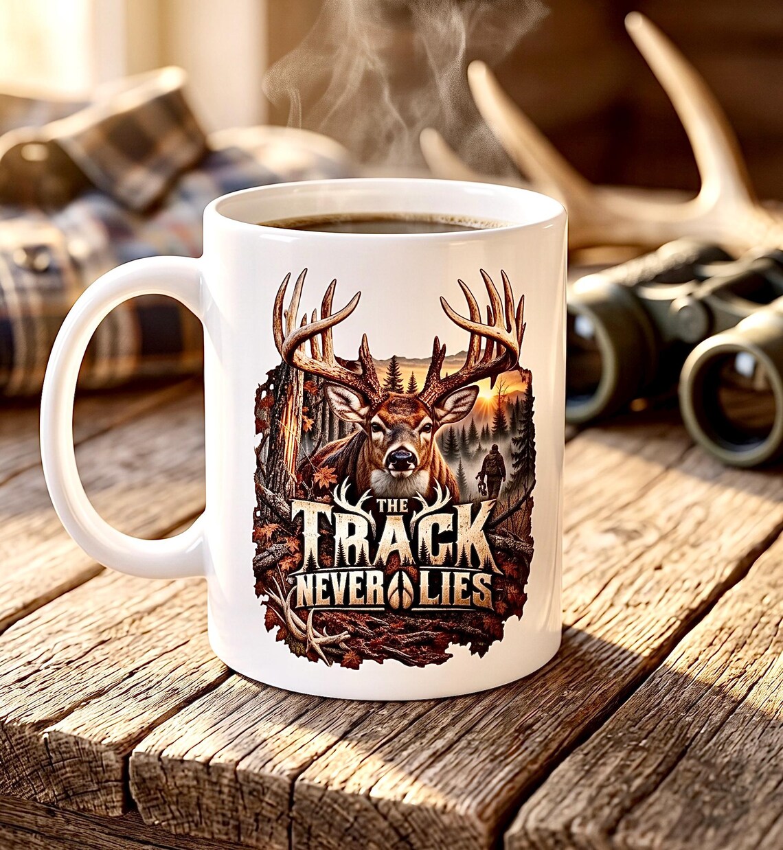 The Track Never Lies Bow Hunter Mug blood tracker product photo