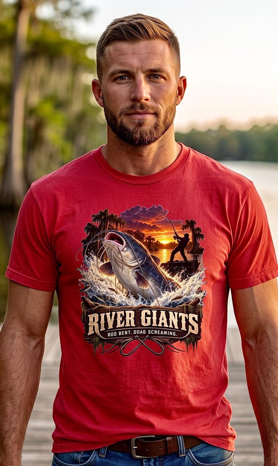 River Giants Catfishing Tee catfish hunter additional view 6