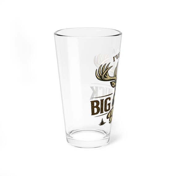 I've Got a Big Buck Baby Pint Glass, 16oz Mixing Glass, Deer Antler Design additional view 4