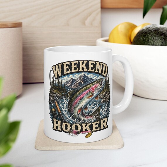 Funny Fishing Mug for Men, Rainbow Trout Fly Fishing Coffee Cup additional view 9