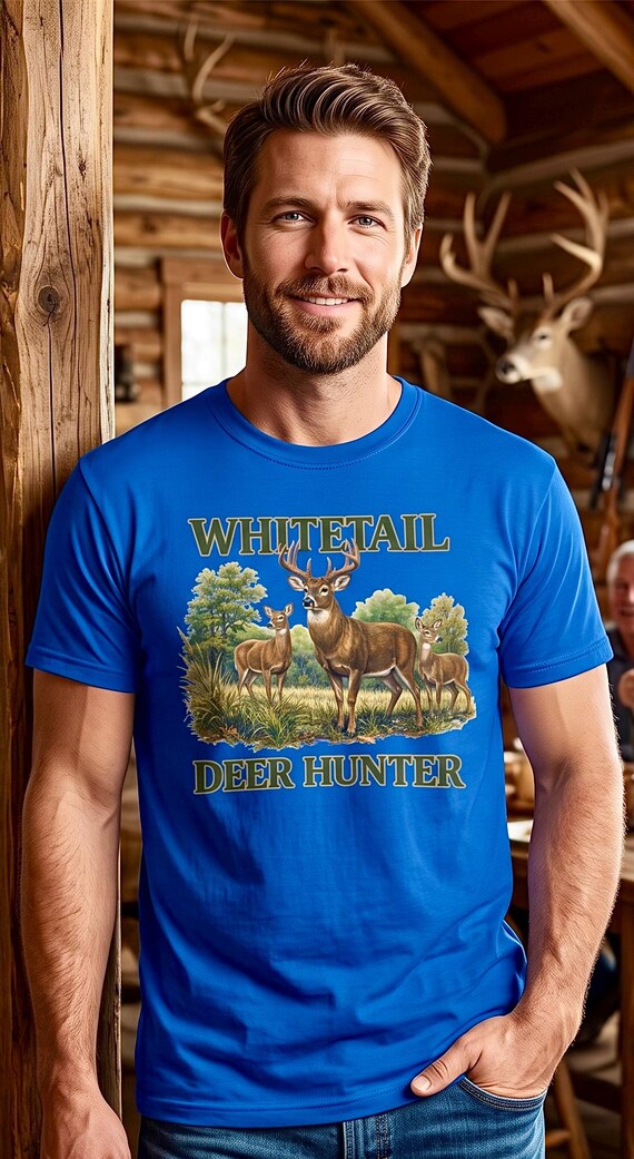 Whitetail Deer Hunter Shirt, Buck Hunting Graphic Tee additional view 9