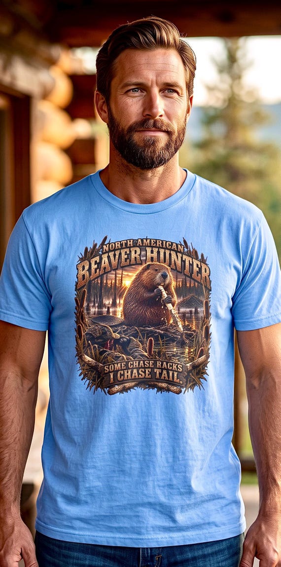 North American Beaver Hunter Tee chase tail funny hunting shirt additional view 9