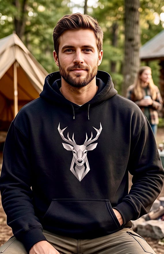 Geometric Whitetail Buck Hoodie additional view 2