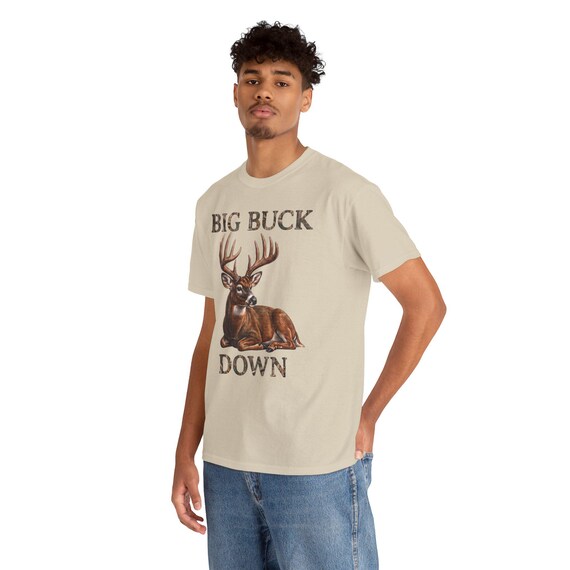 Big Buck Down Shirt, Whitetail Deer Hunter Tee additional view 3