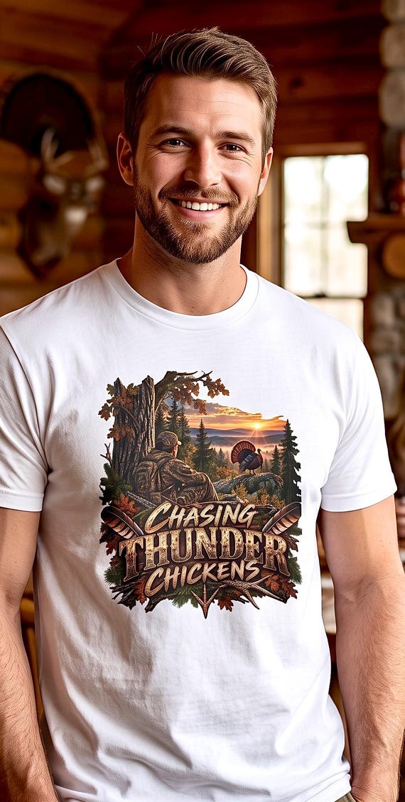 Chasing Thunder Chickens Turkey Hunter Shirt additional view 5