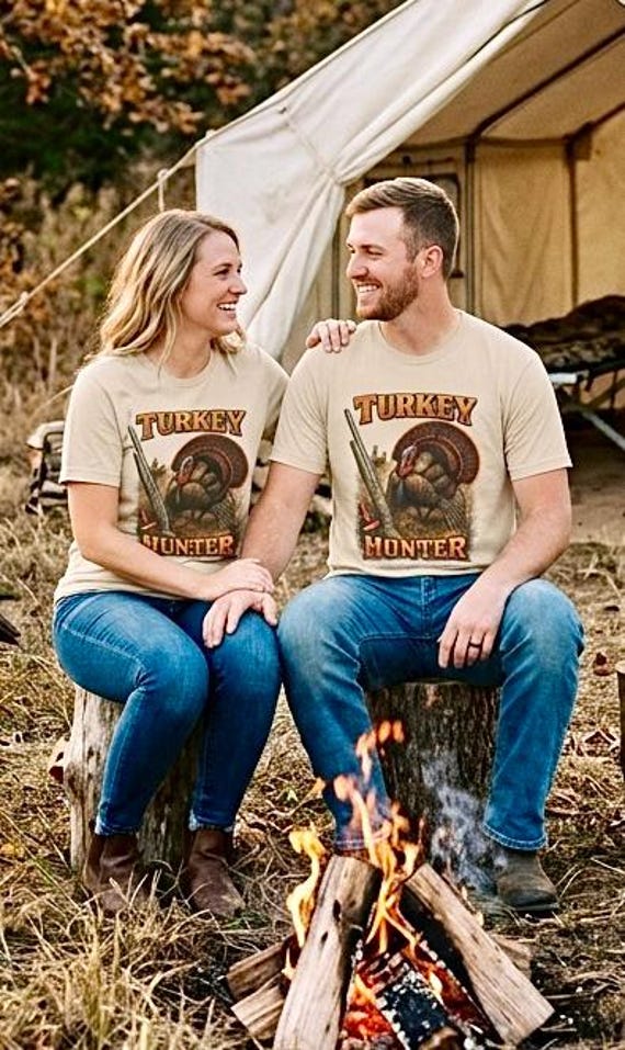 Vintage Wild Turkey Hunter Graphic T-Shirt, 100% Cotton Hunting Tee additional view 6