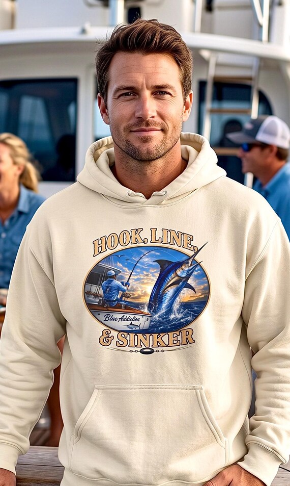 Marlin Fishing Hoodie, Deep Sea Sportfishing Sweatshirt additional view 4