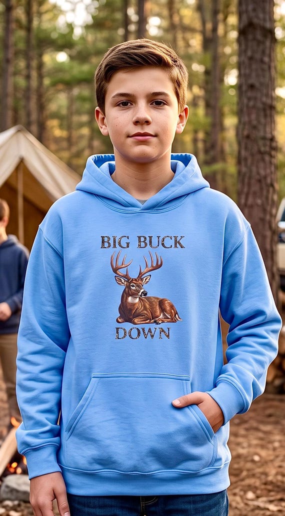 Big Buck Down Youth Hoodie additional view 4