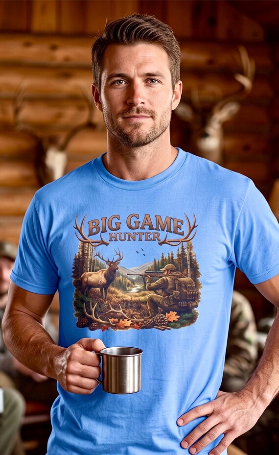 Elk Hunting Shirt, Big Game Hunter Graphic Tee additional view 8