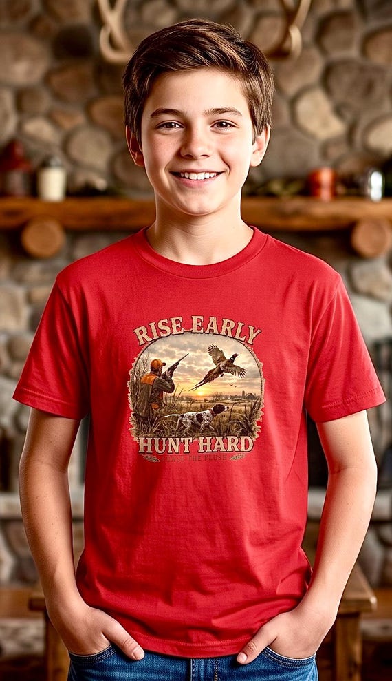 Rise Early Hunt Hard Kids Shirt pheasant hunting additional view 8
