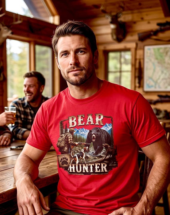 Bear Hunter Shirt, Black Bear Hunting Graphic Tee additional view 8