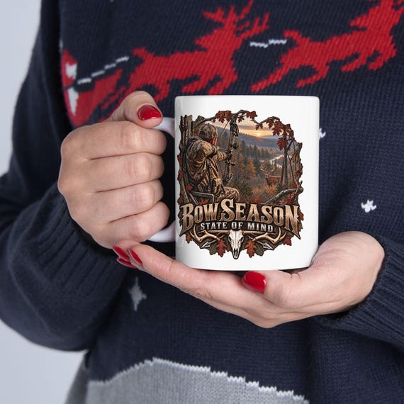 Bow Season State Of Mind Whitetail Buck Mug bow hunter additional view 9