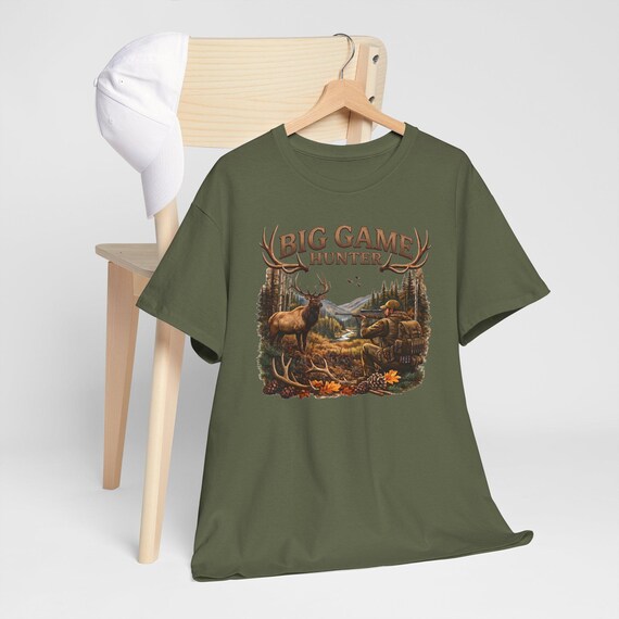 Elk Hunting Shirt, Big Game Hunter Graphic Tee additional view 5
