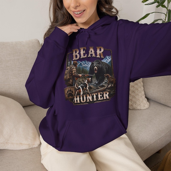 Bear Hunter Hoodie, Black Bear Hunting Sweatshirt additional view 9