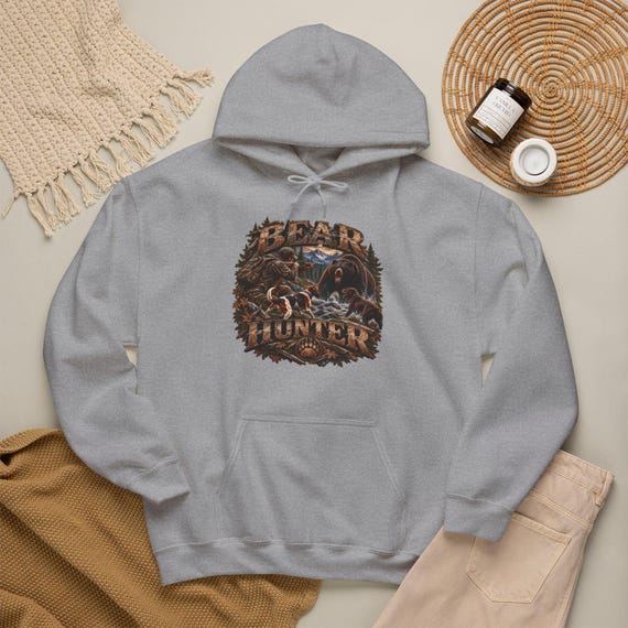 Bear Hunter Hoodie, Black Bear Hunting Sweatshirt additional view 6