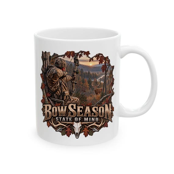 Bow Season State Of Mind Whitetail Buck Mug bow hunter additional view 6
