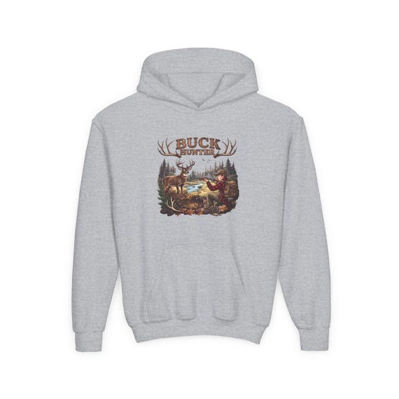 Youth Buck Hunter Hoodie, Kids Deer Hunting Sweatshirt additional view 9