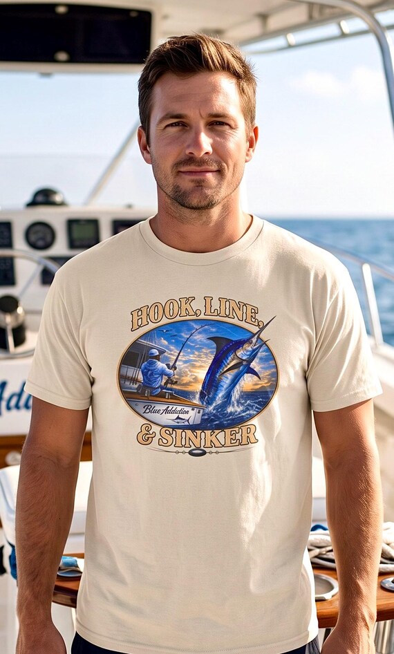 Hook Line and Sinker Blue Marlin Fishing Shirt additional view 8
