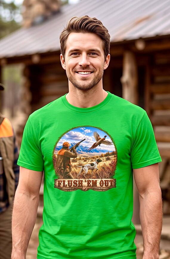 Pheasant Hunting Shirt, Upland Bird Hunter Graphic Tee additional view 9
