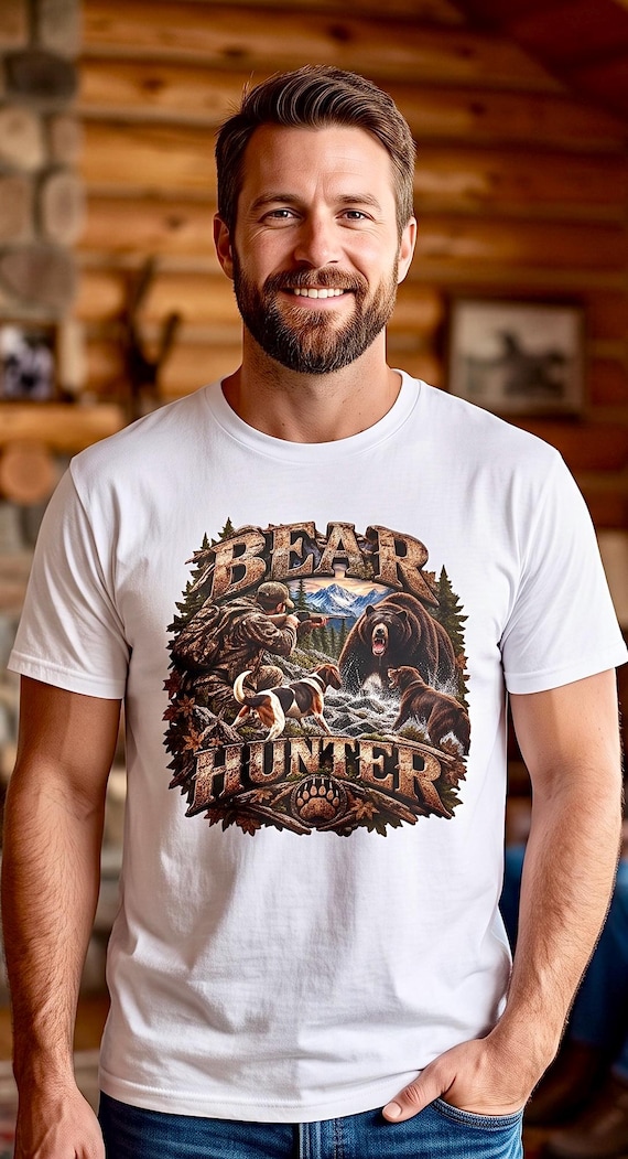 Bear Hunter Shirt, Black Bear Hunting Graphic Tee additional view 3