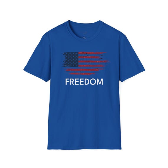 Freedom American Flag Shirt, Distressed Patriotic Tee, 4th of July Gift additional view 8