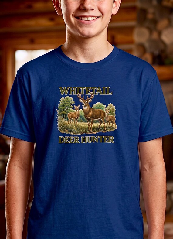 Whitetail Deer Hunter Kids Shirt additional view 5