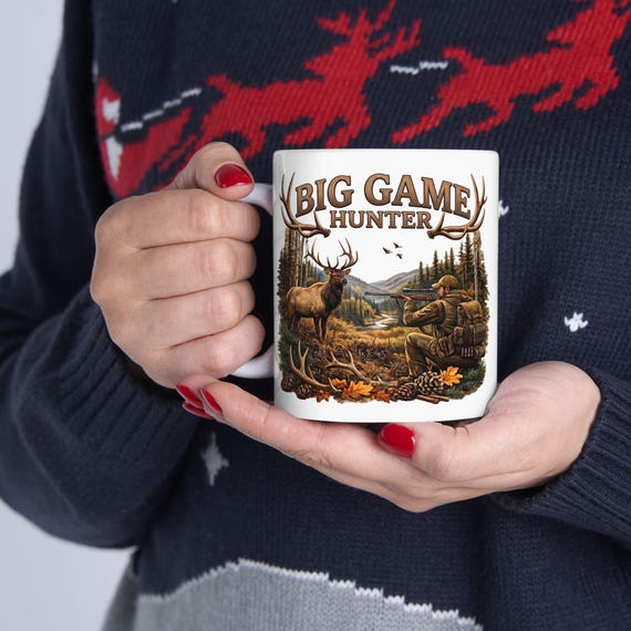Elk Hunting Mug, Big Game Hunter Coffee Cup additional view 5