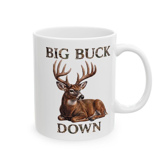 Big Buck Down Mug, Whitetail Deer Hunter Coffee Cup additional view 9