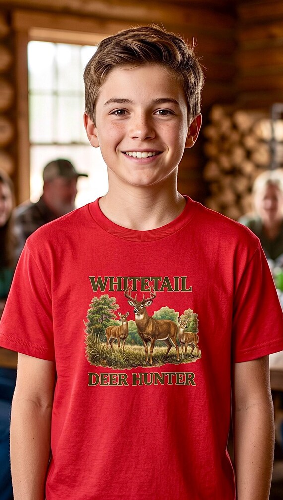 Whitetail Deer Hunter Kids Shirt additional view 8