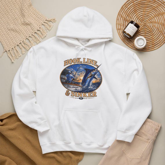 Marlin Fishing Hoodie, Deep Sea Sportfishing Sweatshirt additional view 10