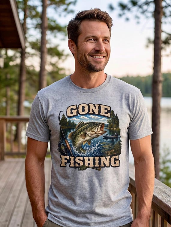 Largemouth Bass Gone Fishing Graphic TShirt additional view 3