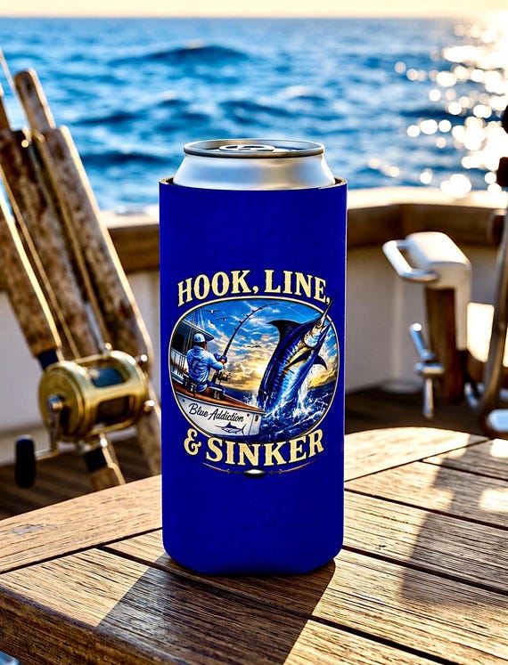 Fishing koozie, Marlin Deep Sea Fishing Koozie additional view 2