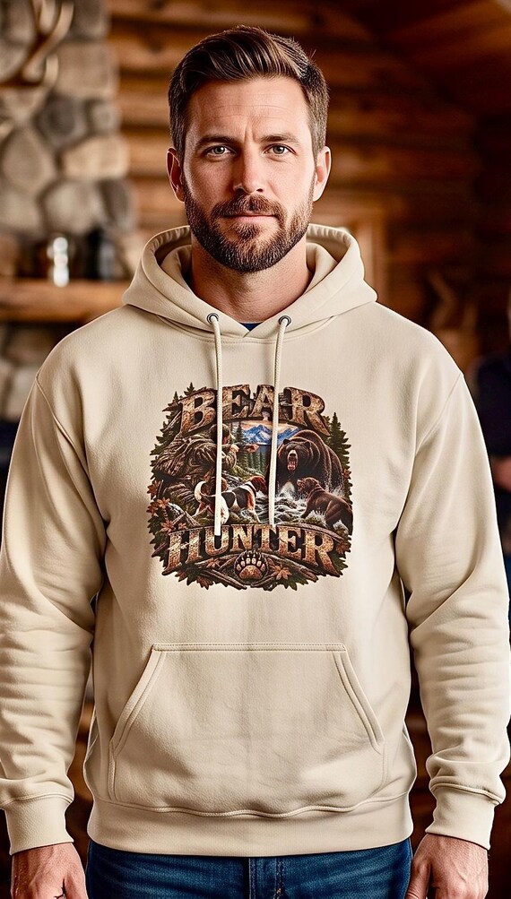 Bear Hunter Hoodie, Black Bear Hunting Sweatshirt additional view 7