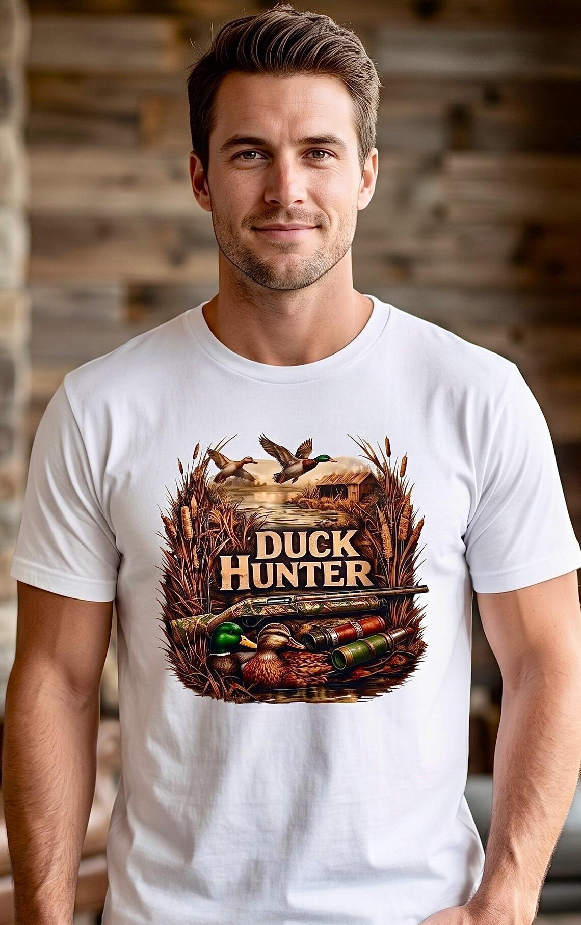 Mallard Duck Hunter Vintage Graphic Tee, Waterfowl Hunting Apparel product photo