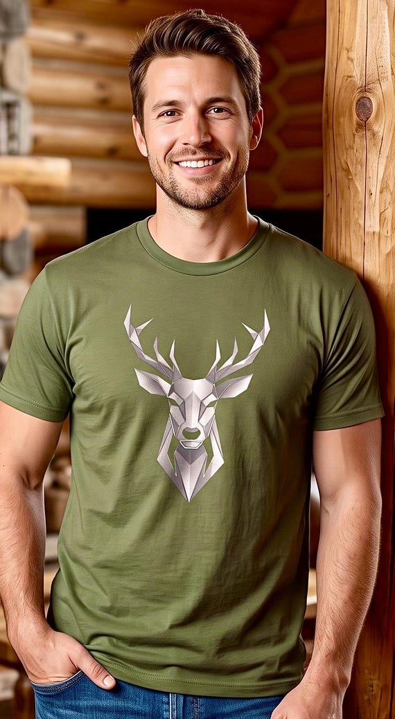 Geometric Whitetail Buck Tee additional view 3